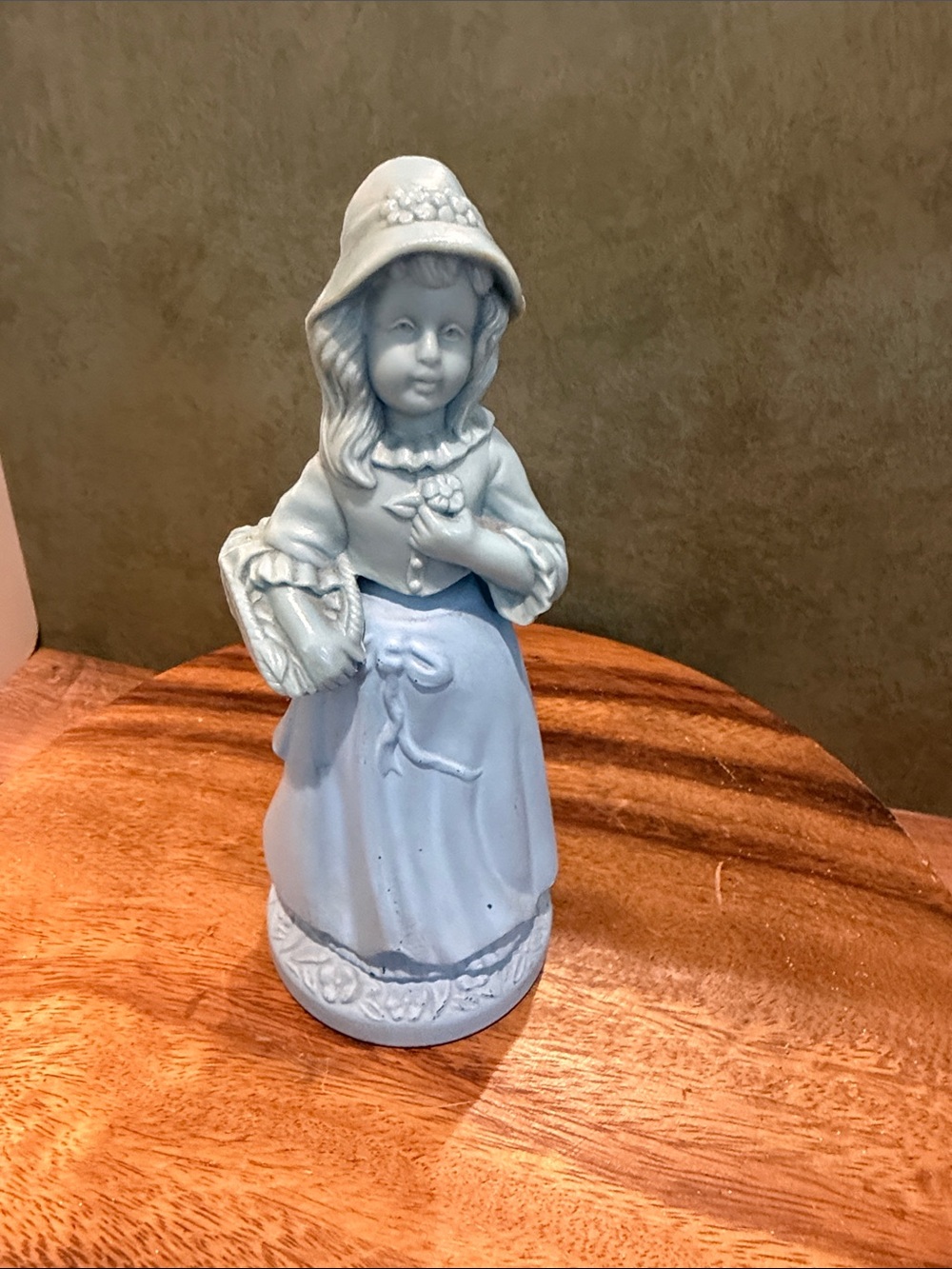 Avon Pale Blue Girl Figurine with Bonnet